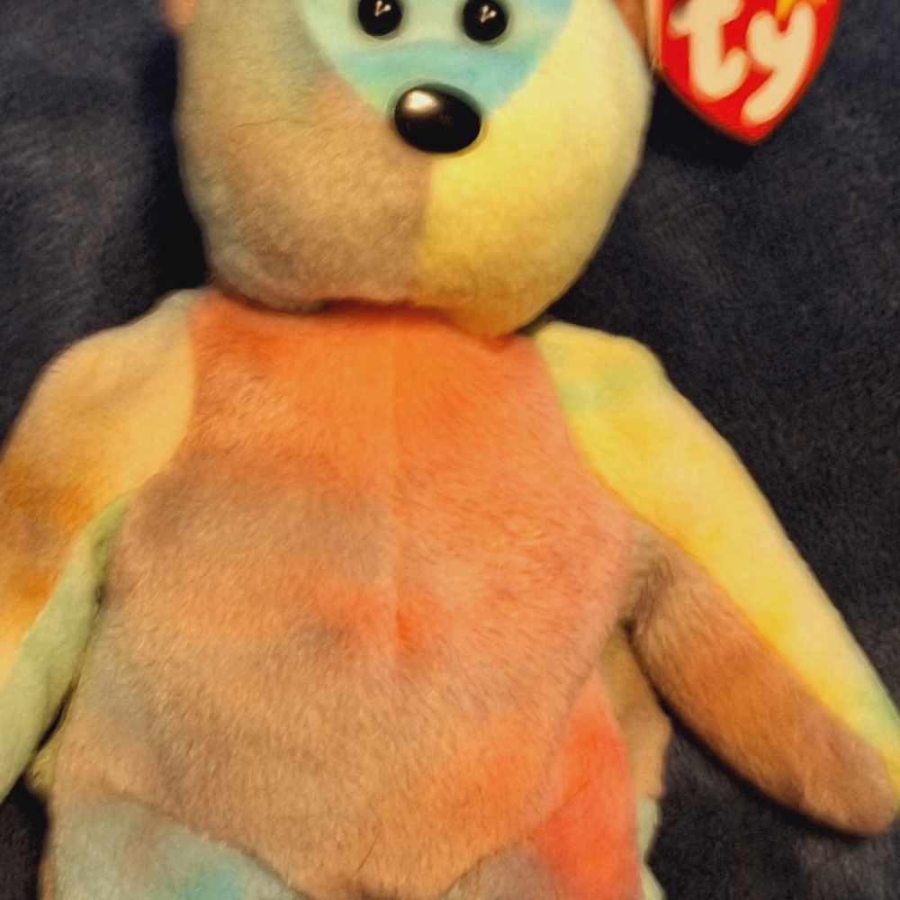 Ty Multicolor Plush Bear Beanie Baby Jerry Garcia Bear